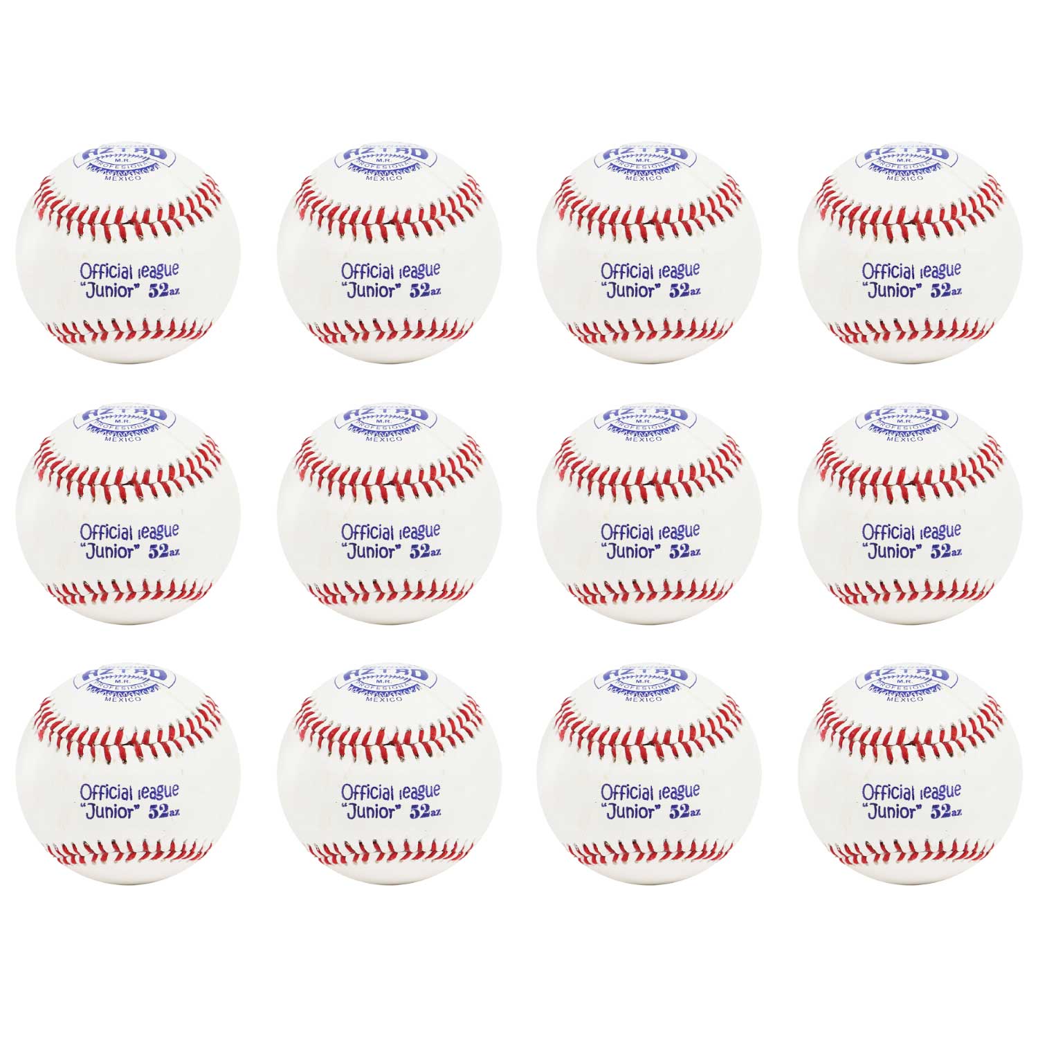 Pelota Beisbol Profesional De Piel Juvenil Aztro 52 Costura Roja