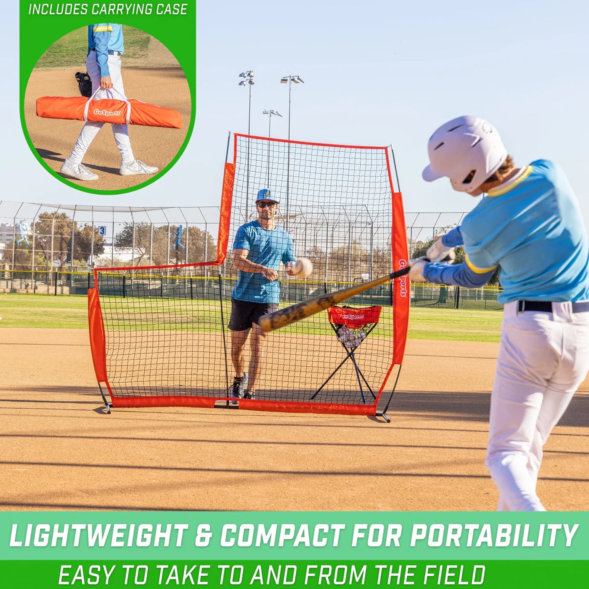 Red Malla L Entrenamiento Pitcheo Beisbol Portatil GoSport 2.13 × 2.13 m