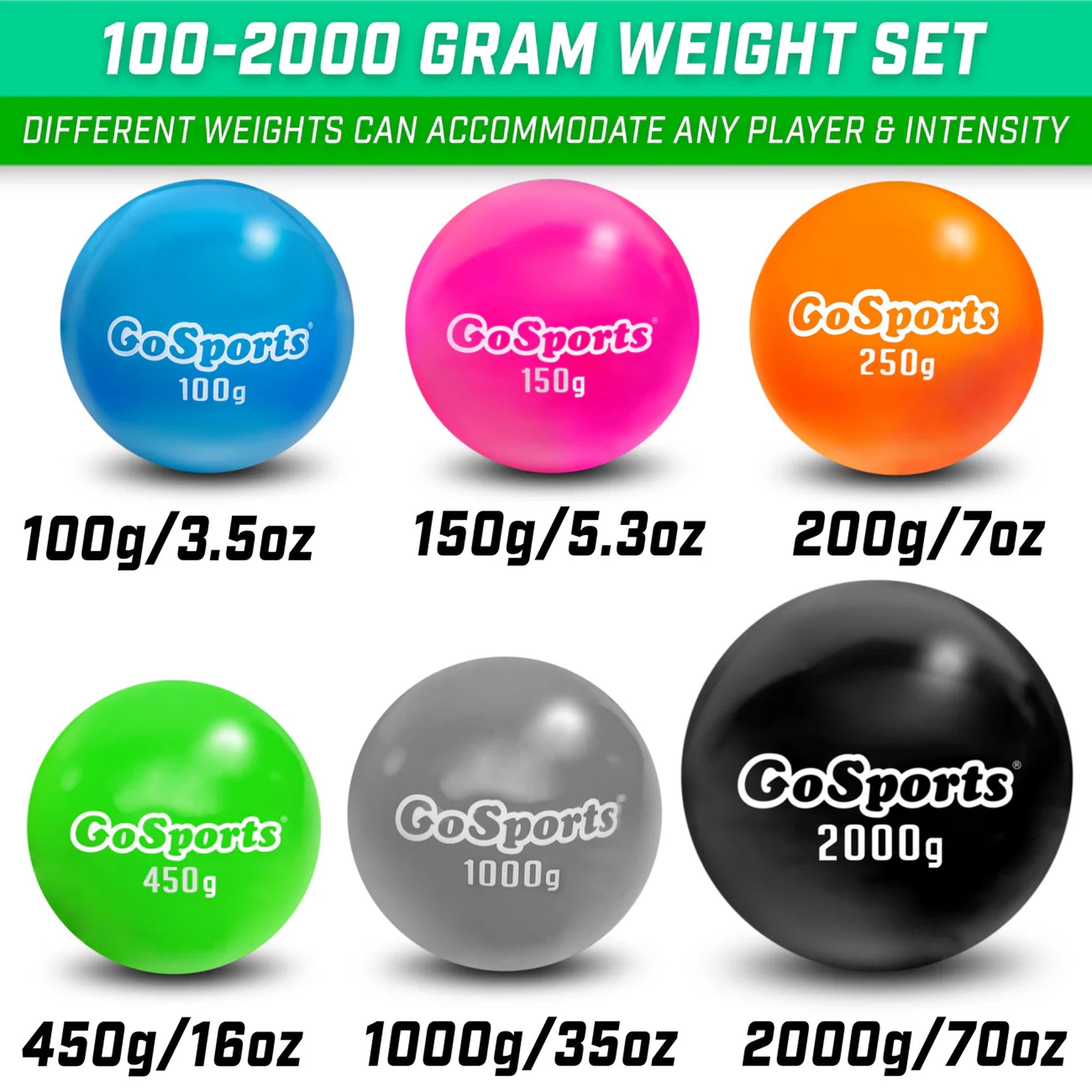 Set 6 Pelotas Peso Entrenamiento Elite GoSports