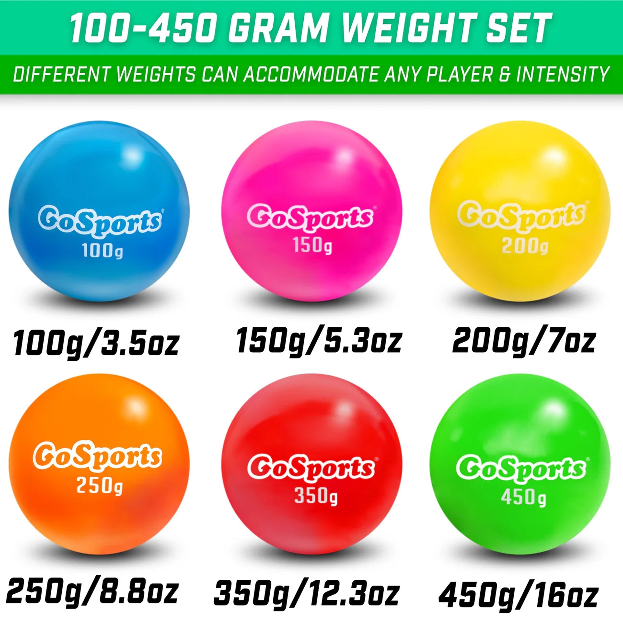 Set 6 Pelotas Peso Entrenamiento Pro GoSports