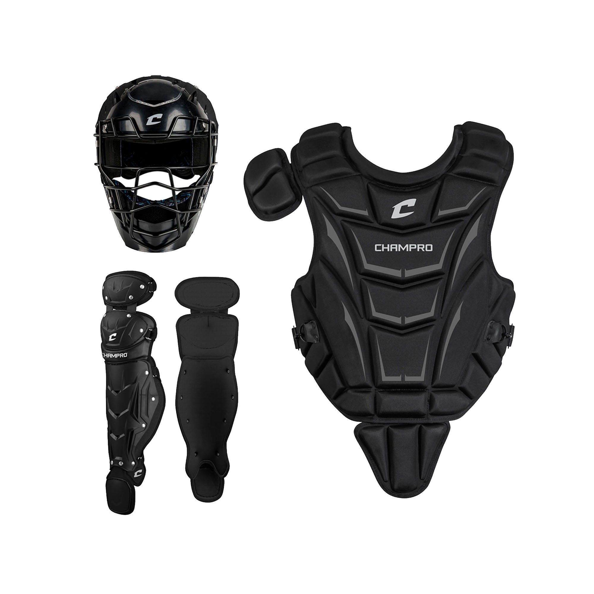 Arreos Equipo Catcher Beisbol Champro Helmax 2.0 Negro JUVENIL (9-12 años)