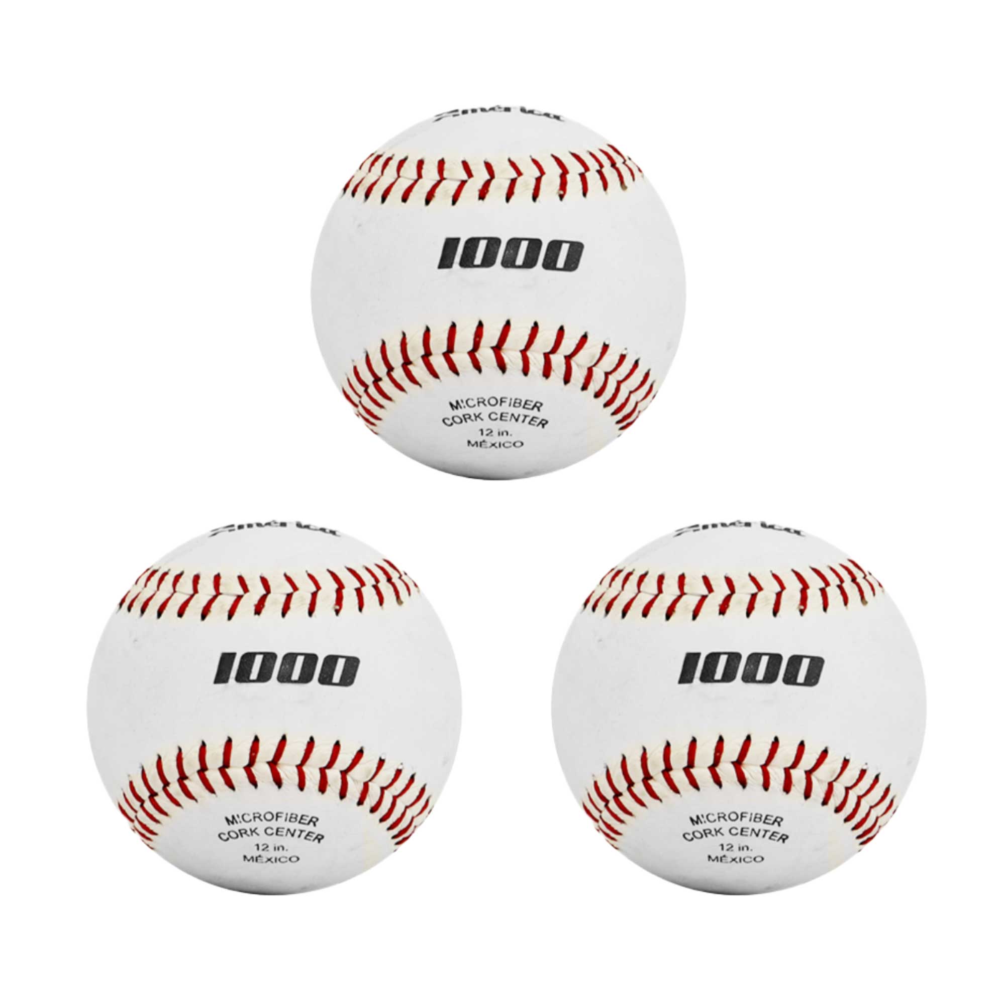 Pelota Softbol America 1000 Blanca Costuras Rojas