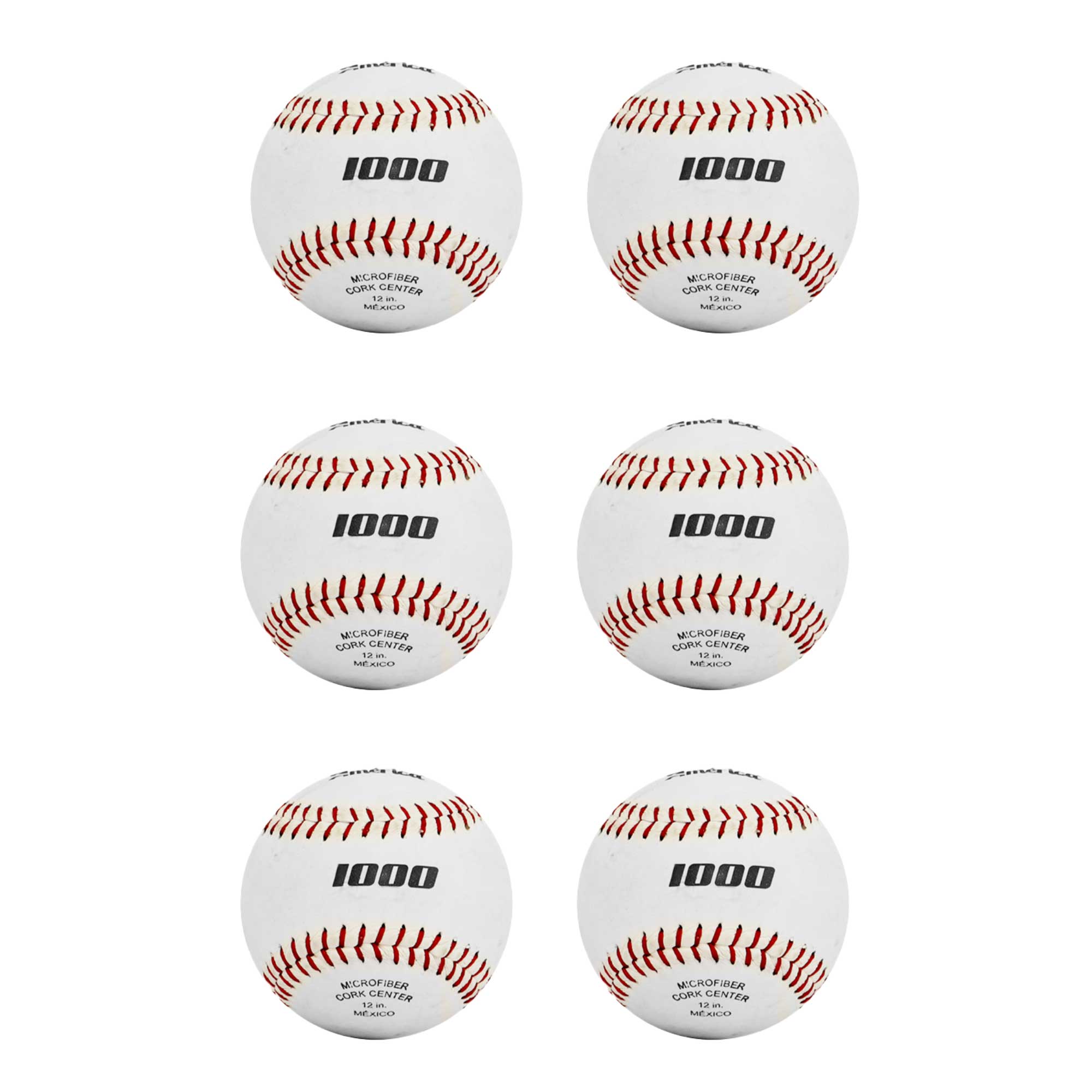 Pelota Softbol America 1000 Blanca Costuras Rojas